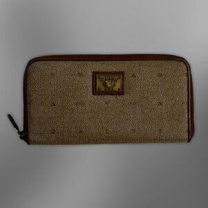 Guess Wallet Zip-Around Closure Multiple Compartments Compact Design Brown W OS